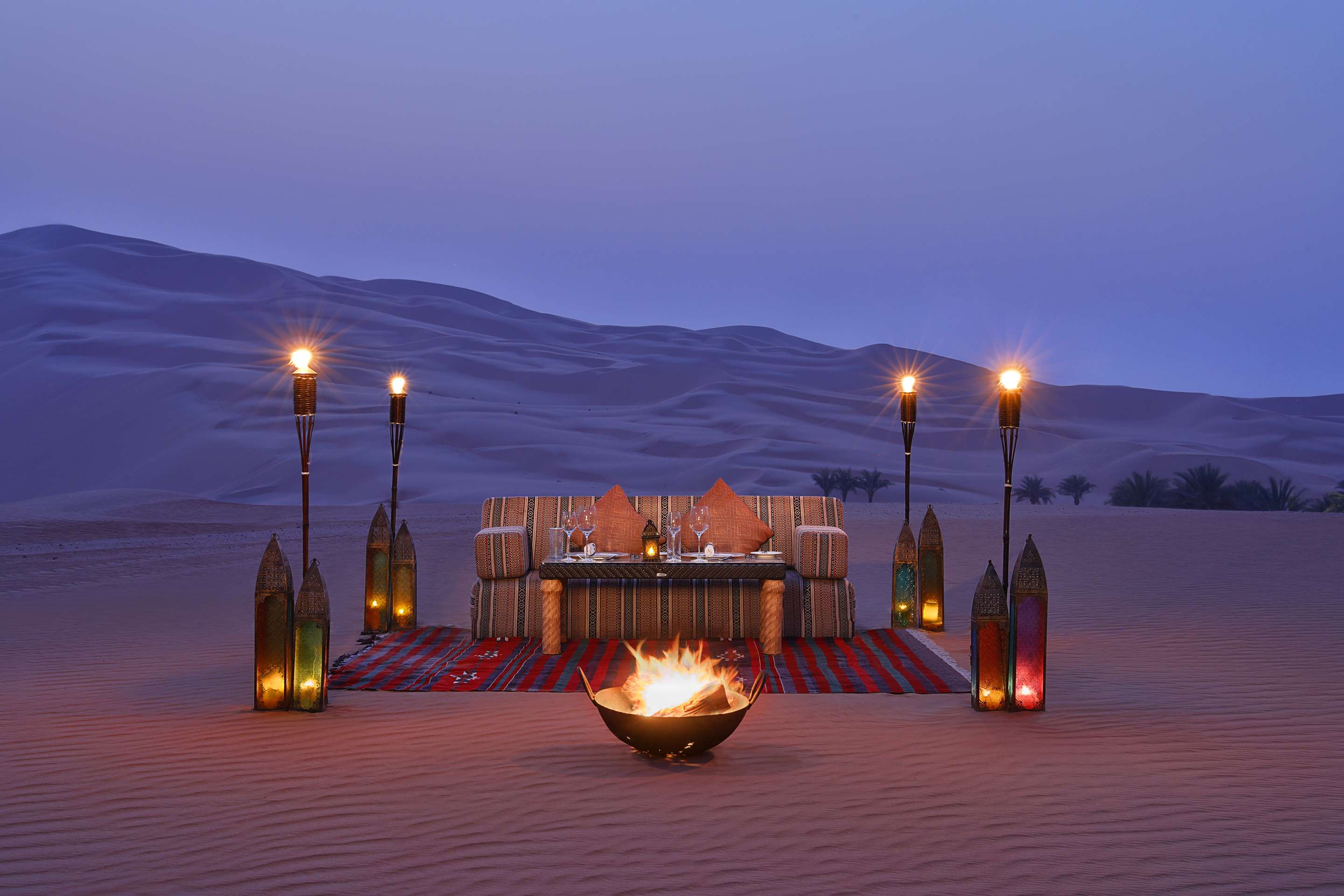 Dining by Design setup in desert
