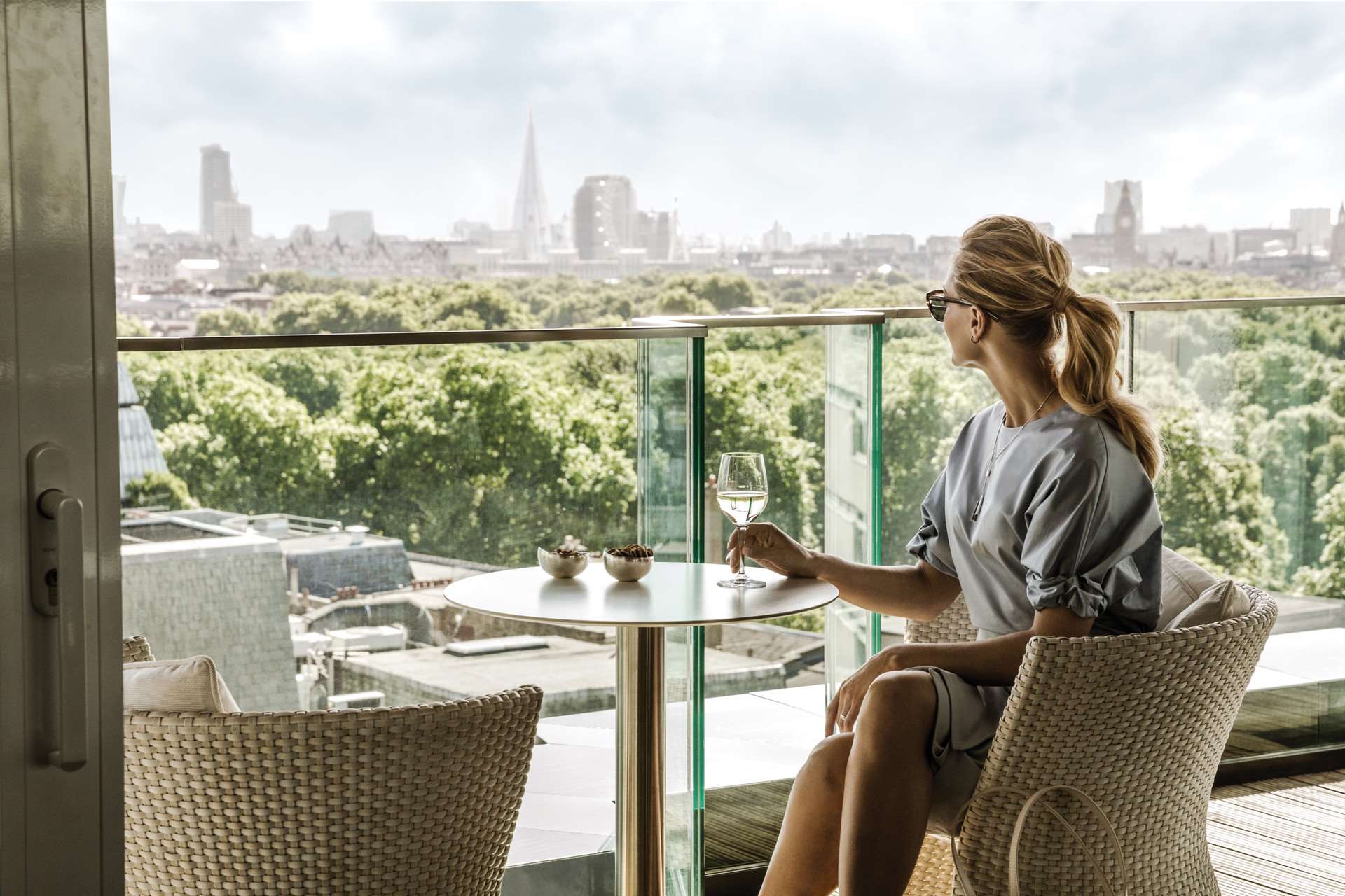 The Ten Lounge and far reaching view over Green Park.