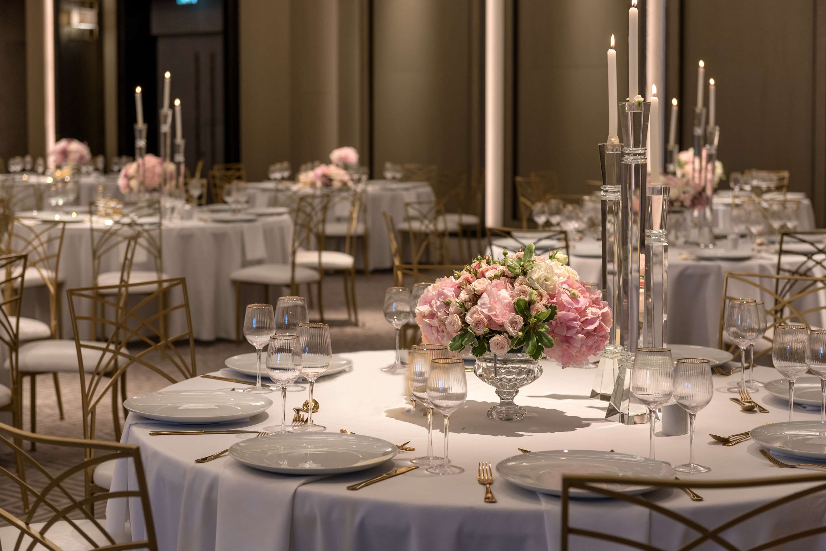 Ballrrom Wedding Reception Set Up