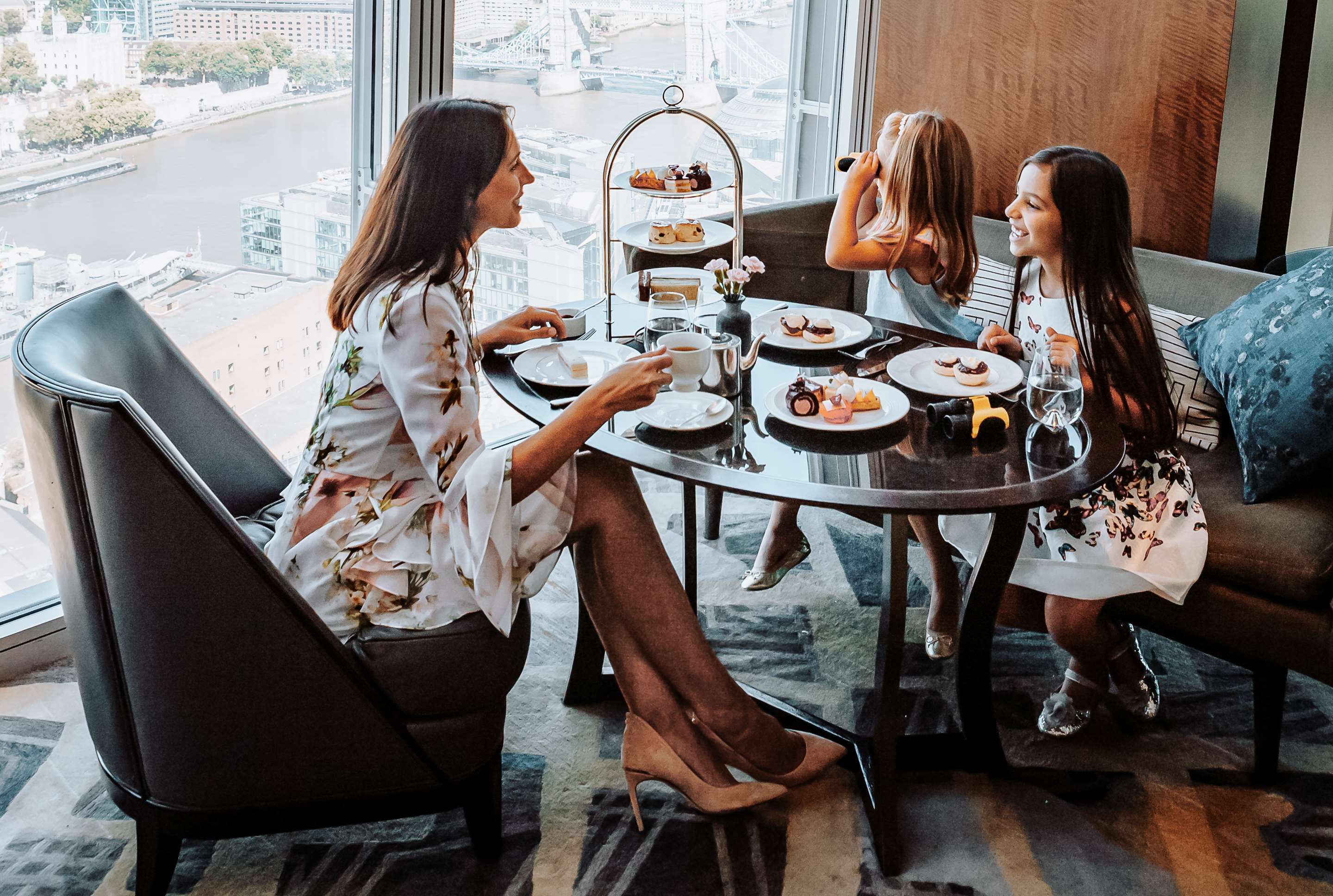 Family Enjoying Afternoon Tea in TING Lounge