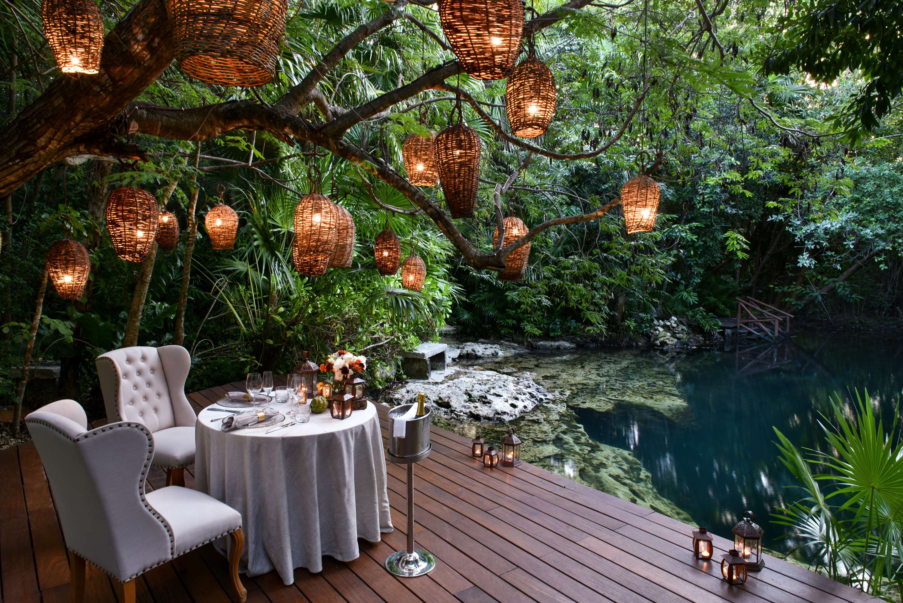 Romantic Dinner overlooking the Spa Cenote