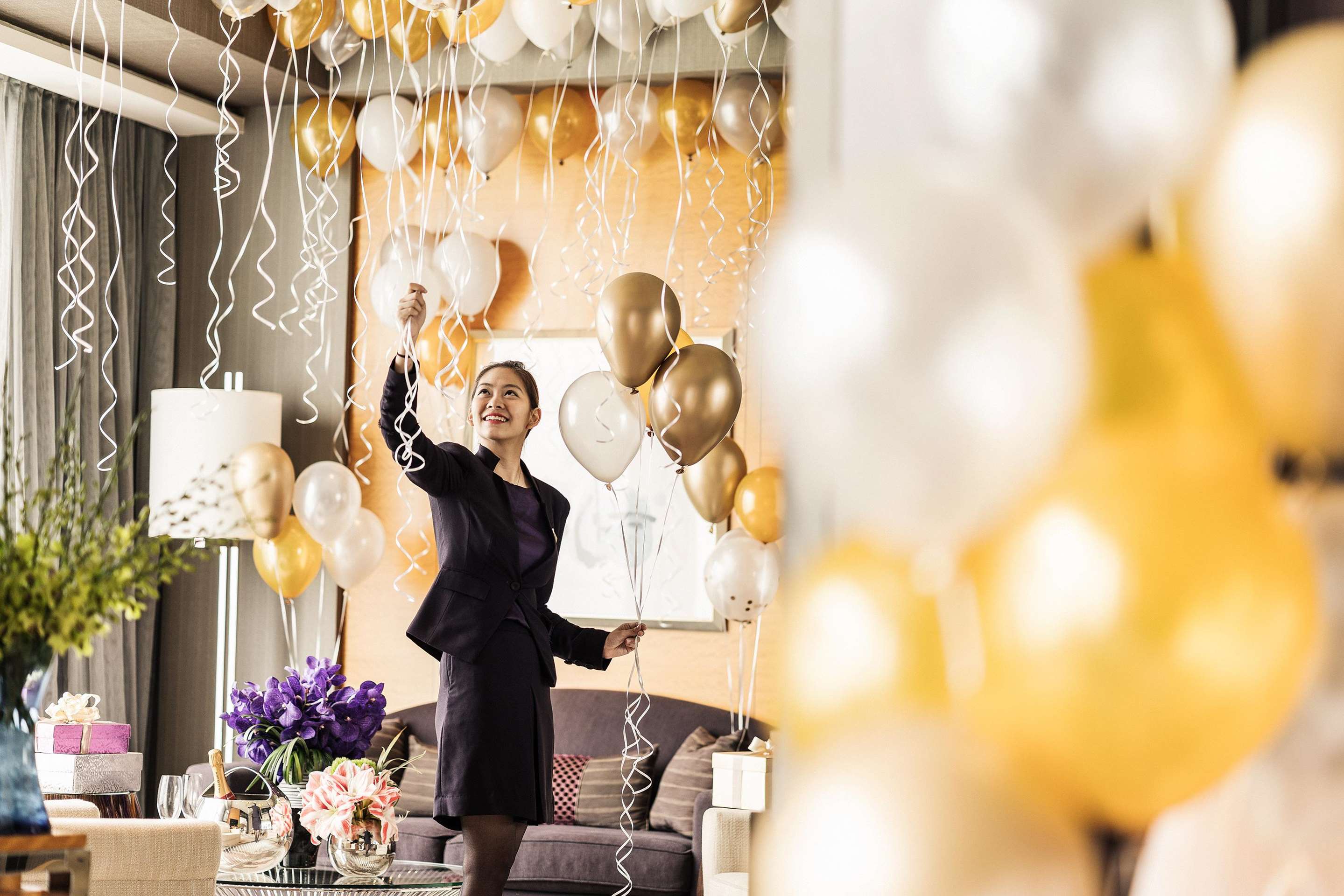 Guest services room celebration set up