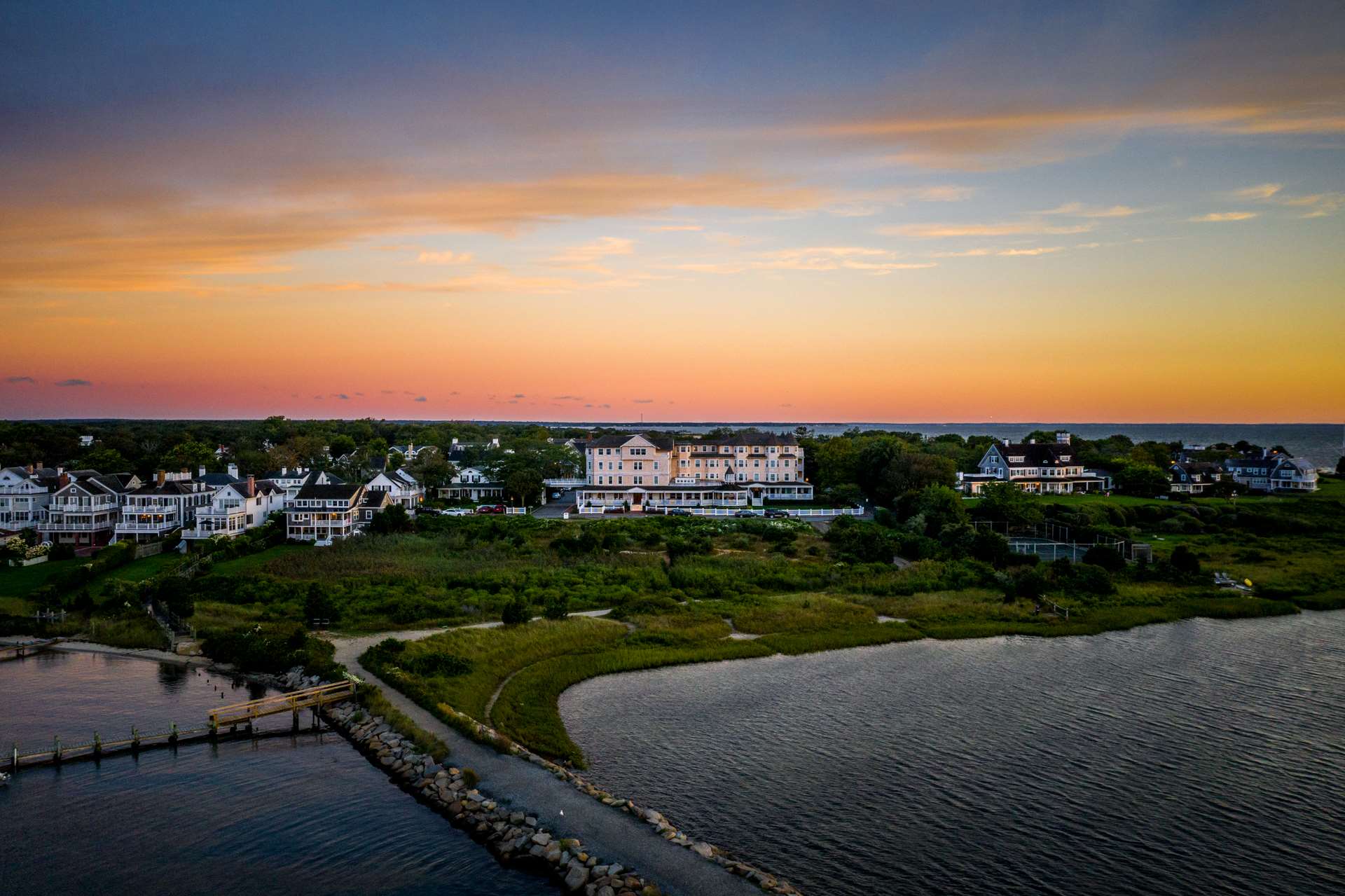 Sunset over the Harbor View Hotel