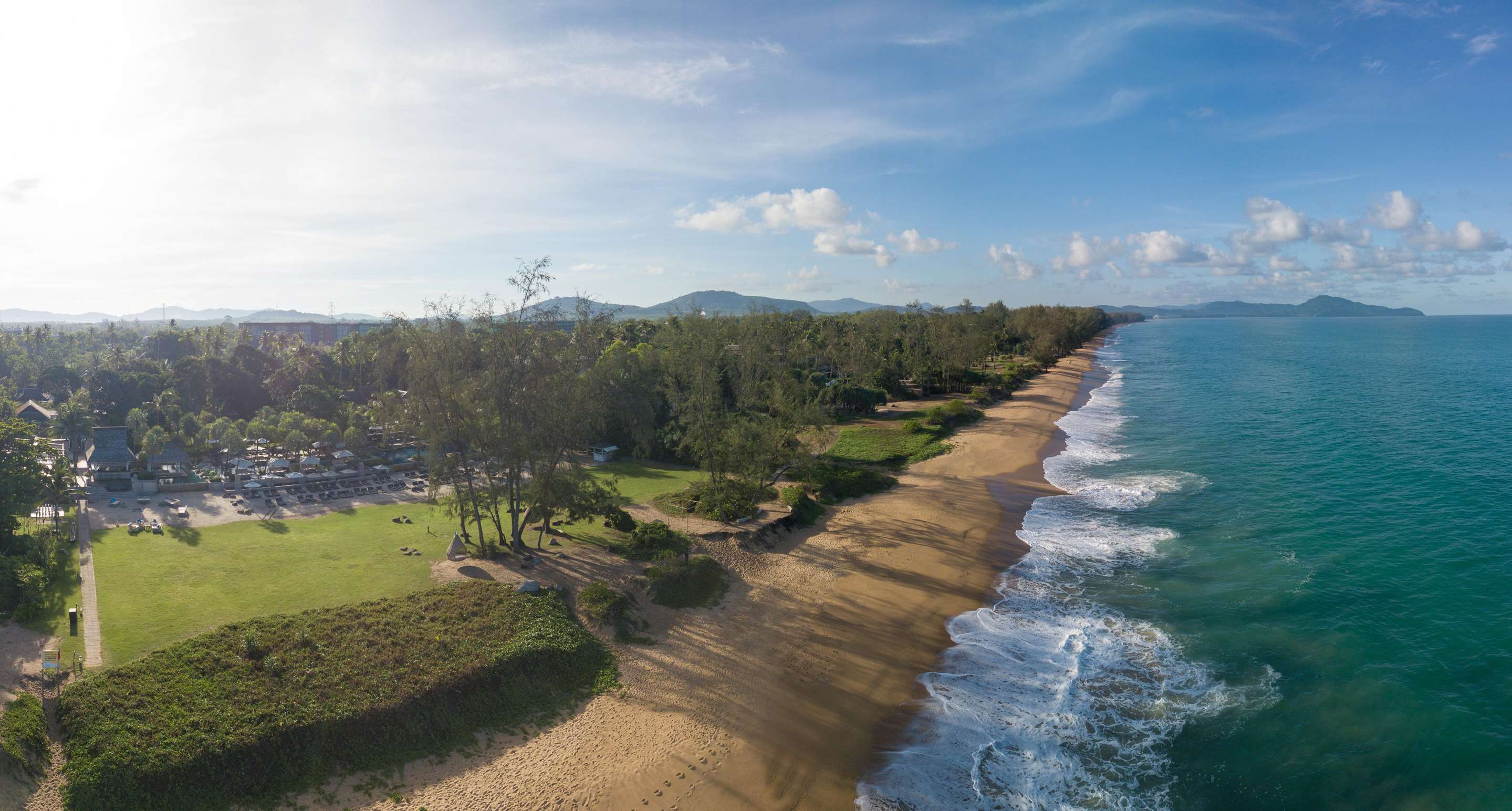 Aerial view of Mai Khao Beach