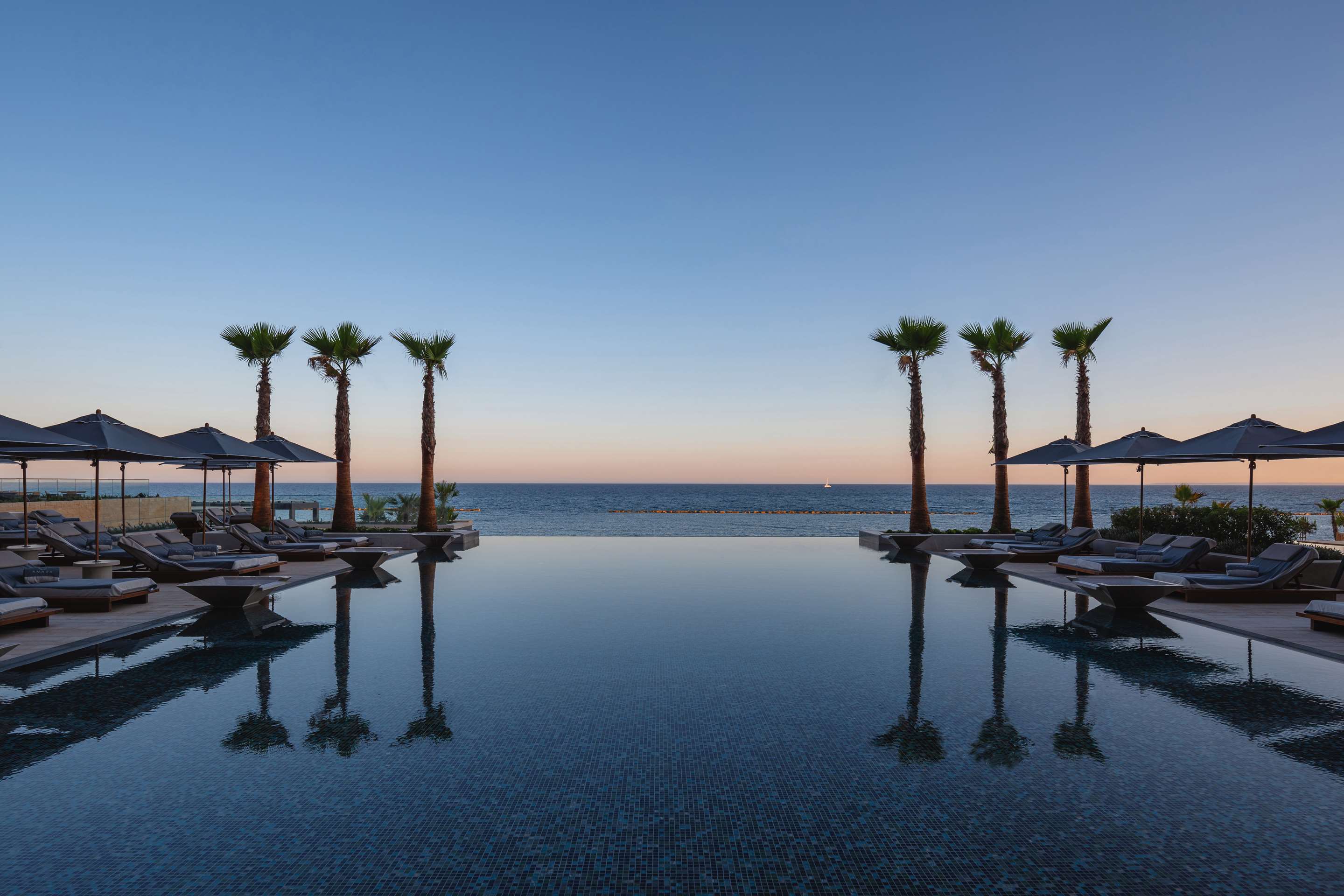 Infinity edge pool sunset