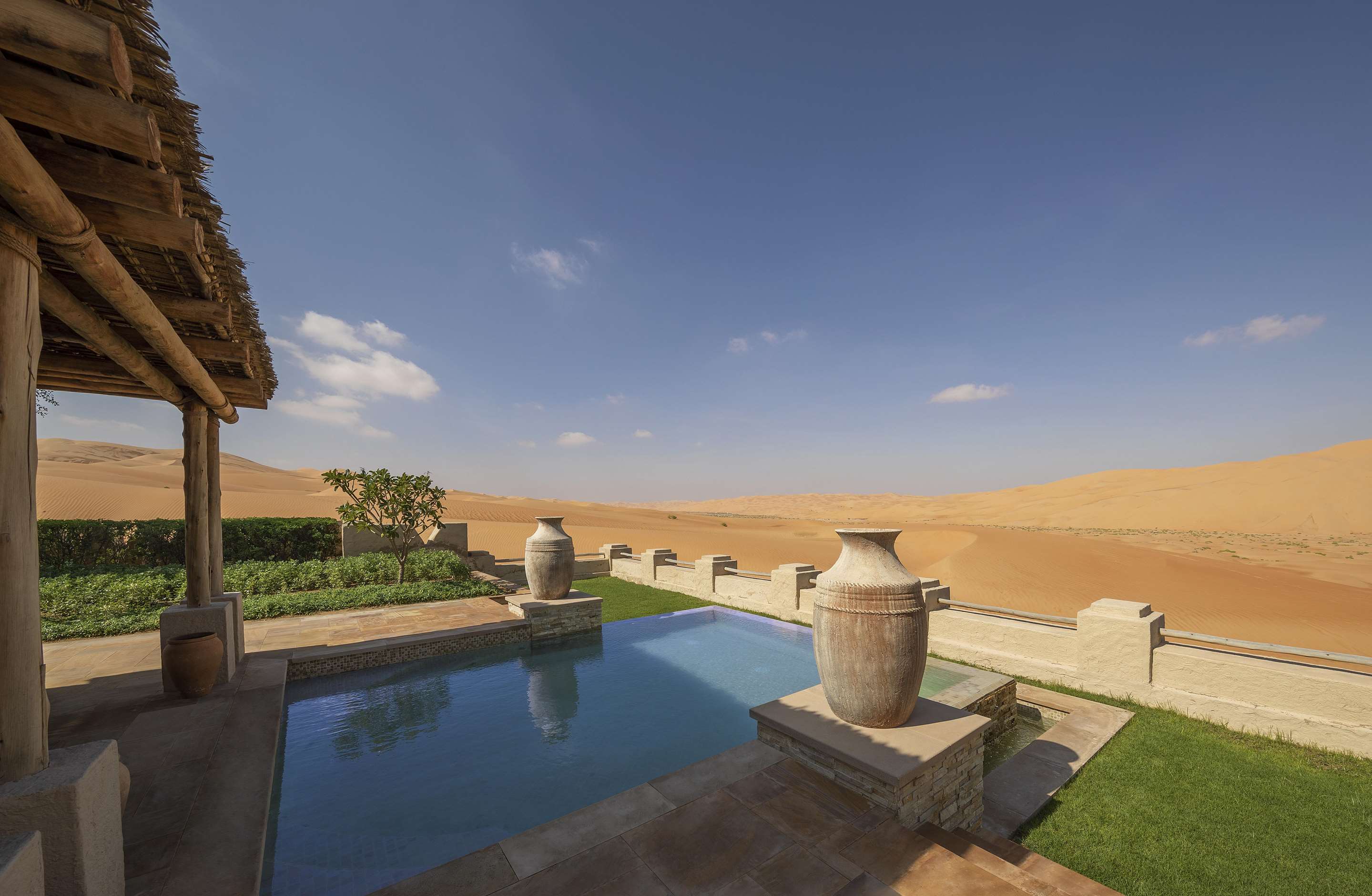 Exterior view of desert from Royal Pavilion Villa with plunge pool